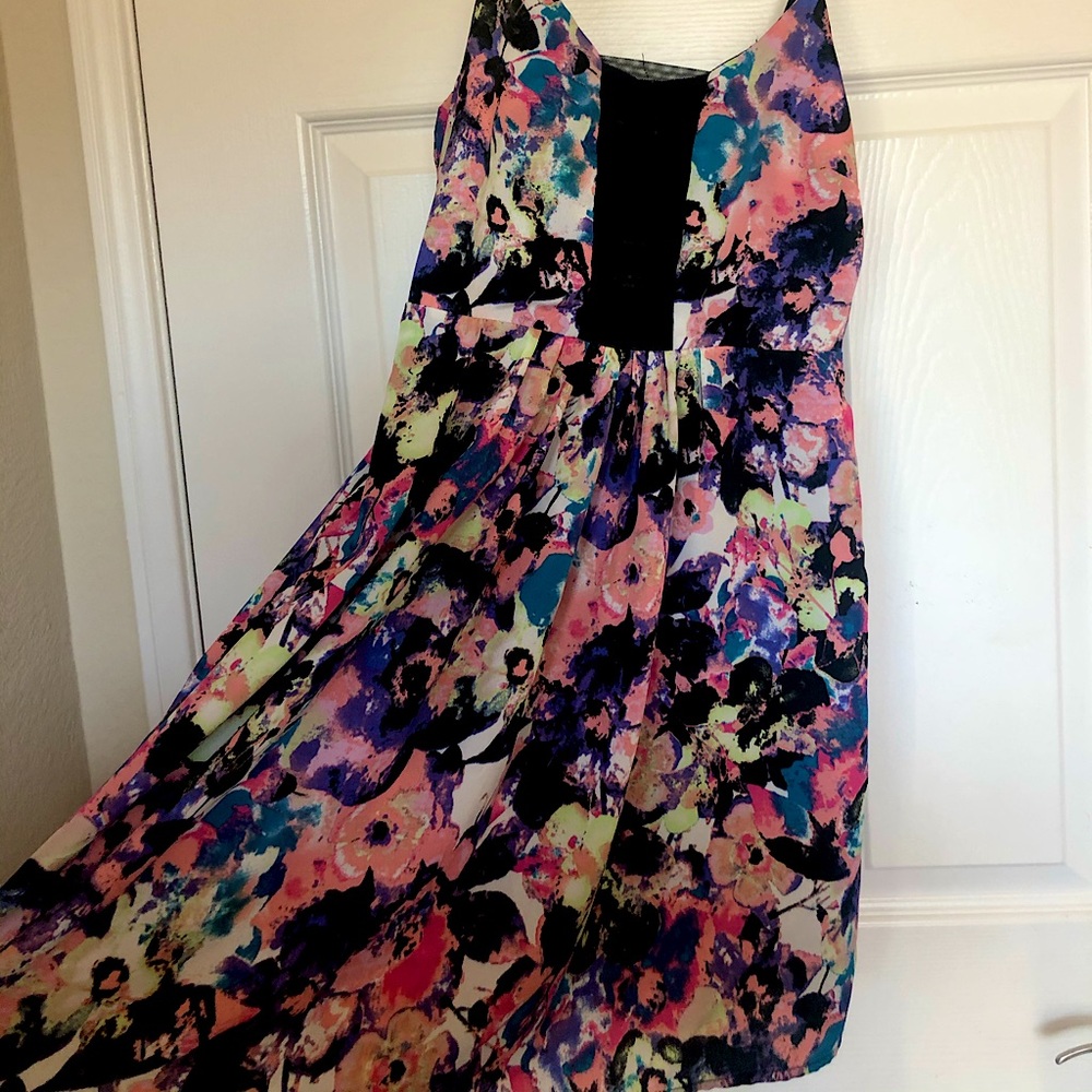 Pink, purple, blue, white & black summer dress!